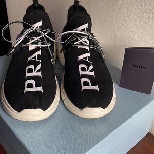 Black Prada logo sneakers